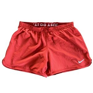 Nike Orange DriFit Phantom Dual Running Shorts, fold over waist, medium